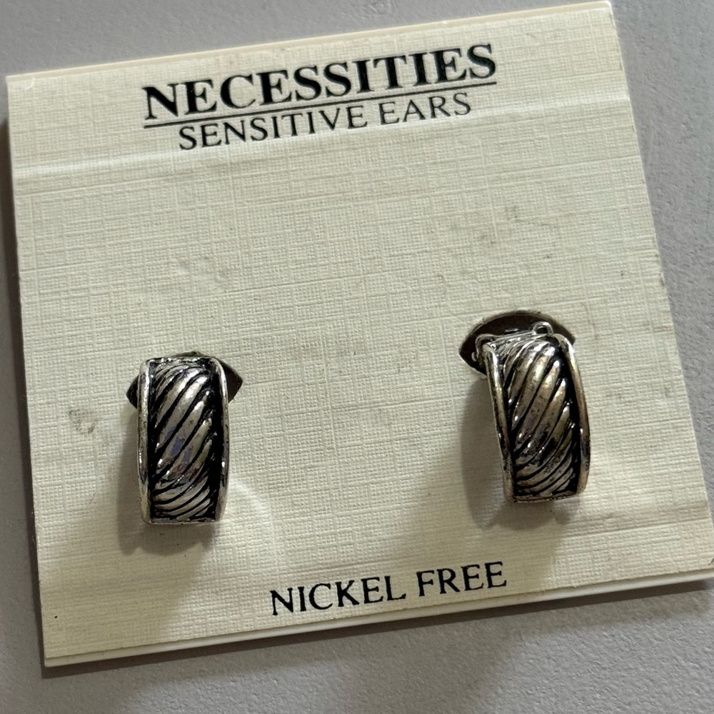 NWT Necessities Silver Earrings for Sensitive Ears